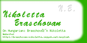 nikoletta braschovan business card